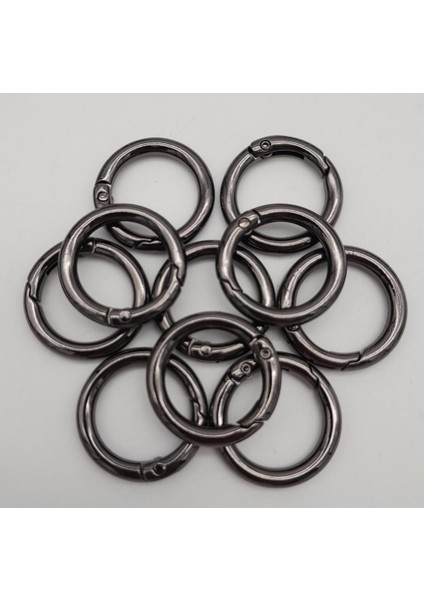 Çanta Aksesuar 10LU 2 cm Füme Renk Yaylı Halka Örgü Çanta Için