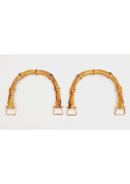 Çanta Aksesuar Bambu Görünümlü Plastik Çift Sap Light Gold Metalli fiyatları