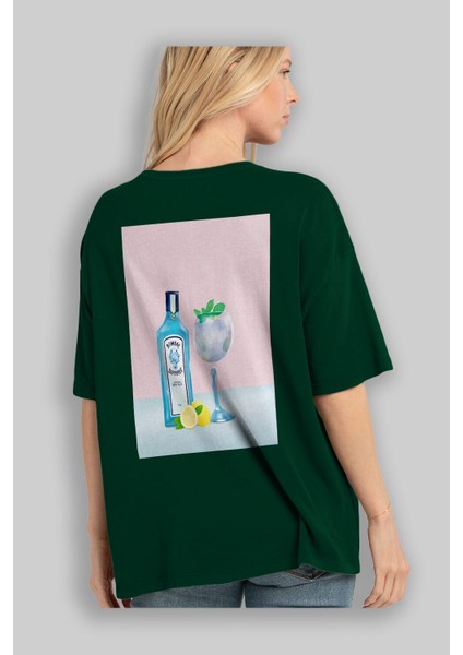 Bombay Sapphire Dry Gin Arka Baskılı Oversize T-Shirt Erkek Kadın Unisex %100 Pamuk Bisiklet Yaka Tişort fırsatları