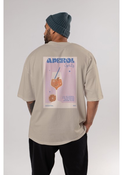 Aperol Spritz Arka Baskılı Oversize T-Shirt Erkek Kadın Unisex %100 Pamuk Bisiklet Yaka Tişort fırsatları
