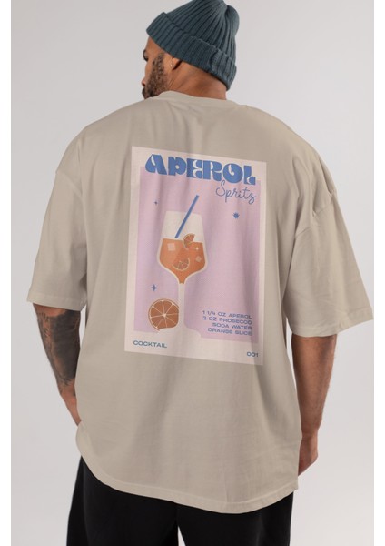 Aperol Spritz Arka Baskılı Oversize T-Shirt Erkek Kadın Unisex %100 Pamuk Bisiklet Yaka Tişort indirimleri