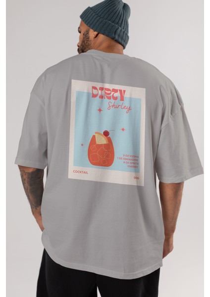 Dirty Shirley Arka Baskılı Oversize T-Shirt Erkek Kadın Unisex %100 Pamuk Bisiklet Yaka Tişort indirimleri