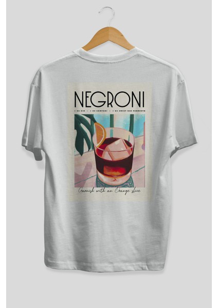 Negroni 4 Arka Baskılı Oversize T-Shirt Erkek Kadın Unisex %100 Pamuk Bisiklet Yaka Tişort fiyatları