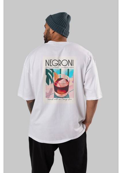Negroni 4 Arka Baskılı Oversize T-Shirt Erkek Kadın Unisex %100 Pamuk Bisiklet Yaka Tişort fırsatları
