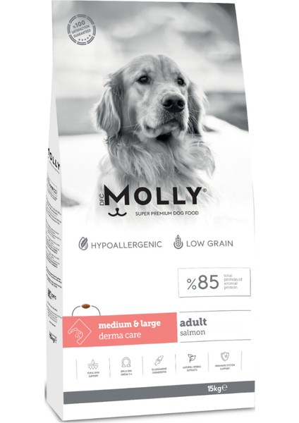 Medium Adult Derma Care Somonlu Orta ve Büyük Irk Yetişkin Köpek Maması 15 kg