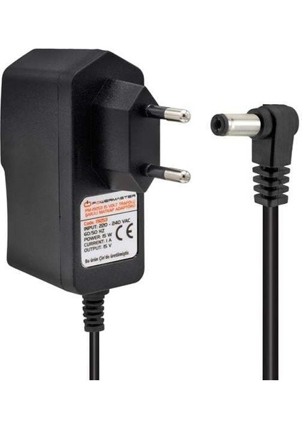 Powermaster PM-19253 15 Volt - 1 Amper - 15 Watt Şarjlı Matkap Adaptörü