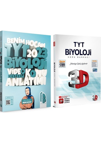 TYT Biyoloji Konu Anlatımı ve 3D Yayınları Soru Bankası Seti 2 Kitap