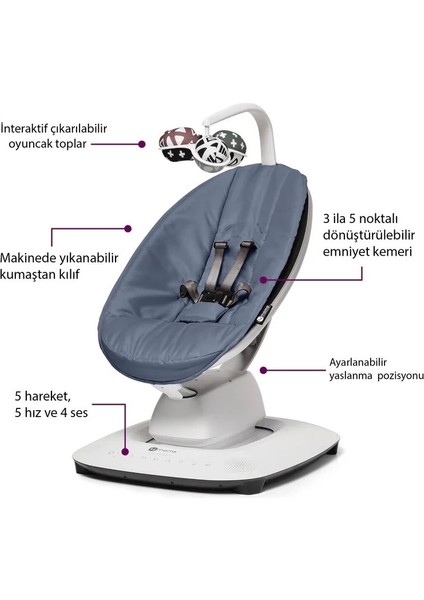 Mamaroo 5.0 Elektrikli Ana Kucağı - Slate Blue