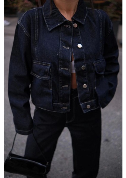 Denim Jeans Kot Takım - Siyah