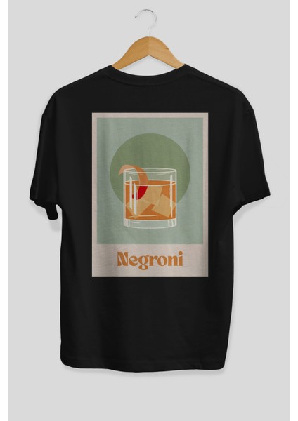 Negroni 5 Arka Baskılı Oversize T-Shirt Erkek Kadın Pamuk Bisiklet Yaka Tişort fiyatları