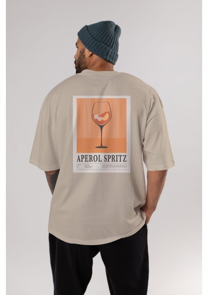 Aperol Spritz 8 Arka Baskılı Oversize T-Shirt Erkek Kadın Unisex %100 Pamuk Bisiklet Yaka Tişort fırsatları