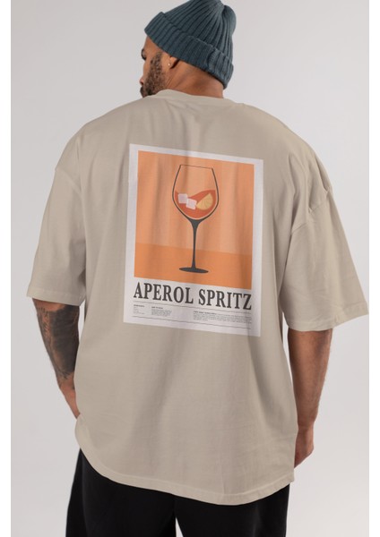 Aperol Spritz 8 Arka Baskılı Oversize T-Shirt Erkek Kadın Unisex %100 Pamuk Bisiklet Yaka Tişort indirimleri