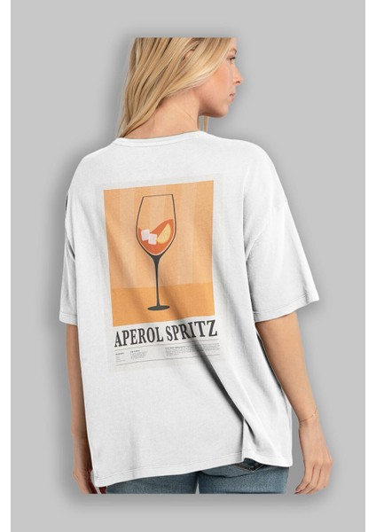 Aperol Spritz 8 Arka Baskılı Oversize T-Shirt Erkek Kadın Unisex %100 Pamuk Bisiklet Yaka Tişort modelleri