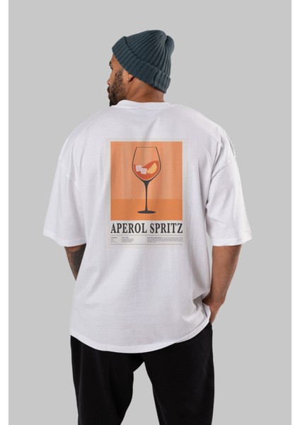 Aperol Spritz 8 Arka Baskılı Oversize T-Shirt Erkek Kadın Unisex %100 Pamuk Bisiklet Yaka Tişort fırsatları