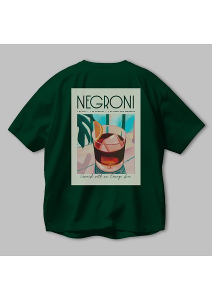 Negroni 4 Arka Baskılı Oversize T-Shirt Erkek Kadın Unisex %100 Pamuk Bisiklet Yaka Tişort modelleri