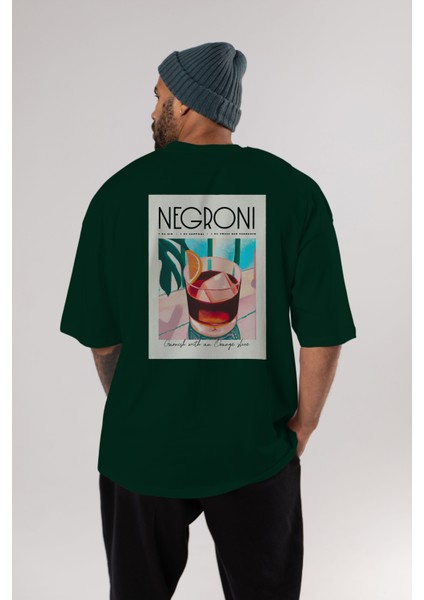 Negroni 4 Arka Baskılı Oversize T-Shirt Erkek Kadın Unisex %100 Pamuk Bisiklet Yaka Tişort indirimleri