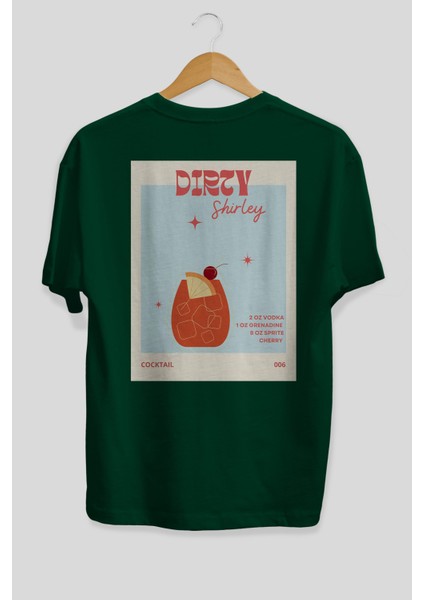 Dirty Shirley Arka Baskılı Oversize T-Shirt Erkek Kadın Unisex %100 Pamuk Bisiklet Yaka Tişort fiyatları