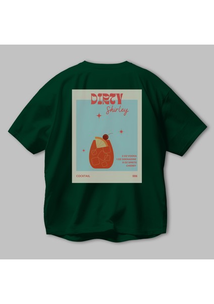 Dirty Shirley Arka Baskılı Oversize T-Shirt Erkek Kadın Unisex %100 Pamuk Bisiklet Yaka Tişort modelleri