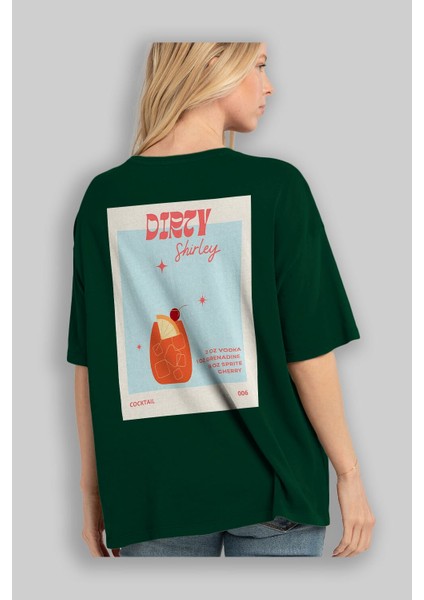 Dirty Shirley Arka Baskılı Oversize T-Shirt Erkek Kadın Unisex %100 Pamuk Bisiklet Yaka Tişort fırsatları