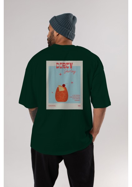 Dirty Shirley Arka Baskılı Oversize T-Shirt Erkek Kadın Unisex %100 Pamuk Bisiklet Yaka Tişort indirimleri