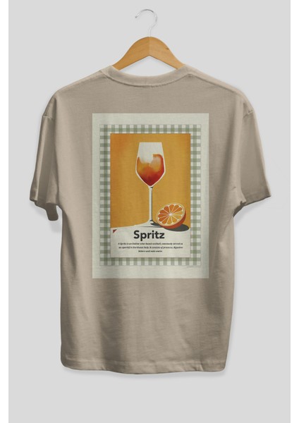 Aperol Spritz 5 Arka Baskılı Oversize T-Shirt Erkek Kadın Unisex %100 Pamuk Bisiklet Yaka Tişort