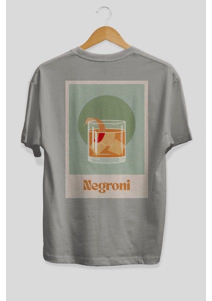 Negroni 5 Arka Baskılı Oversize T-Shirt Erkek Kadın Unisex Pamuk Bisiklet Yaka Tişort fiyatları