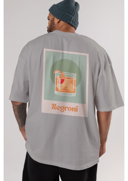 Negroni 5 Arka Baskılı Oversize T-Shirt Erkek Kadın Unisex Pamuk Bisiklet Yaka Tişort indirimleri