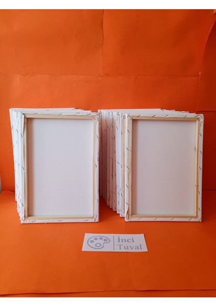 20 Adet 25 x 35 cm Öğrenci Tuval Arkadan Zımbalı College Kalite Ön Yüz Astarlı Çocuk Tuvali Workshop