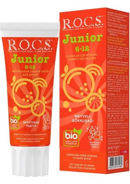 R.o.c.s.junior Diş Macunu 6-12 Yaş 60 ml Meyveli Gökkuşağı