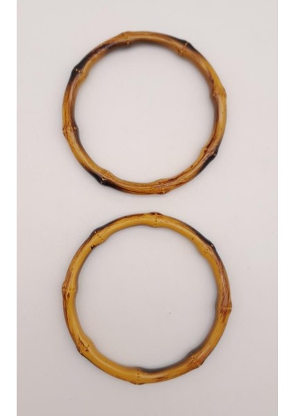 Çanta Aksesuar Bambu Görünümlü 11 cm Çapında Plastik Çift Sap modelleri