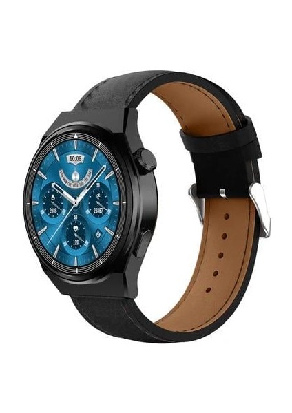 Gt3 Siyah Spor Yuvarlak Akıllı Saat Huawei Samsung Apple iPhone Uyumlu 3 Kordon Çelik, Deri ve Silikon Kordonlu fiyatları
