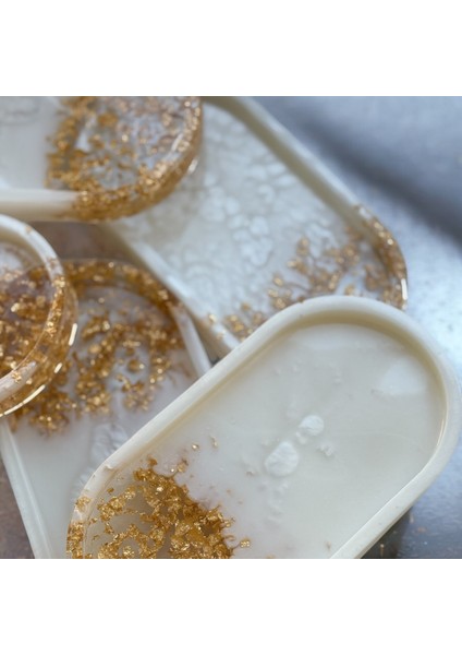 Epoksi Reçine Sunumluk - Altın Varak - 6'lı Set fiyatları