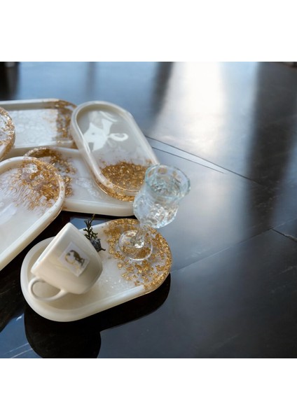 Epoksi Reçine Sunumluk - Altın Varak - 6'lı Set fırsatları