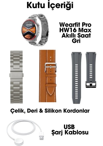HW16 Max Yuvarlak Spor Akıllı Saat Amoled Ekran Kasa Korumalı Huawei Samsung Xiaomi Apple iPhone Uyumlu fiyatları