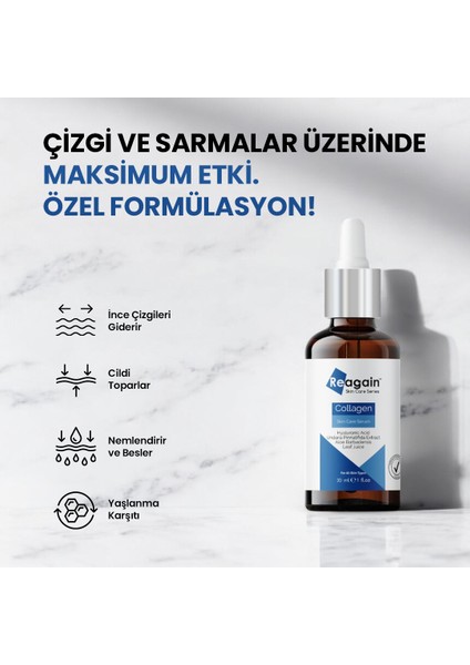Dolgunlaştırıcı ve Yoğun Nemlendirici Kolajen, Hyaluronic Acid, Algae Cilt Bakım Serumu 30 ml