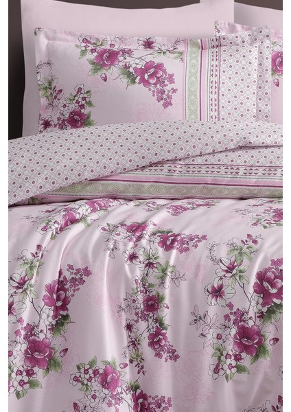 Fienza - Pembe | %100 Pamuk Saten Çift Kişilik Nevresim Takımı fiyatları