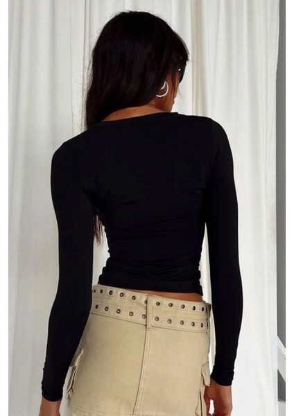 Bisiklet Yaka Basic Uzun Kollu Body
