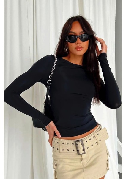 Bisiklet Yaka Basic Uzun Kollu Body