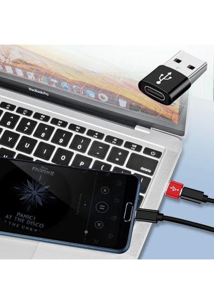 Usb'den Type-C 'ye Dönüştürücü Adaptör Veri Aktarımı Sağlayıcı Şarj Data Çevirici