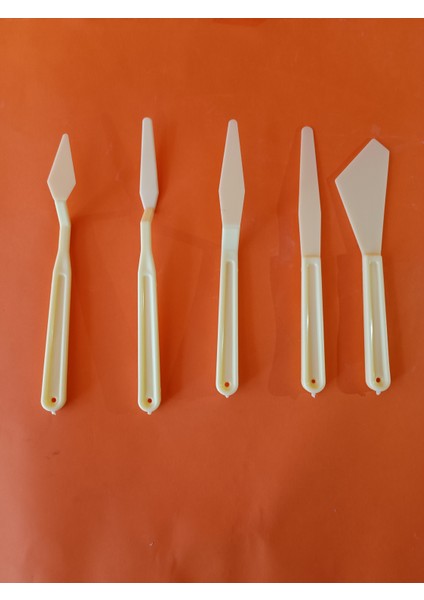 Plastik Spatül 5 Li Set Resim ve Heykel Plastik Spatula Esnek Plastik Palet Bıçağı 1 Paket