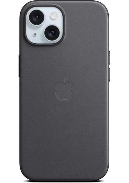 iPhone 15 İçin Magsafe Özellikli Mikro Dokuma Kılıf - Siyah ​​​​​​​