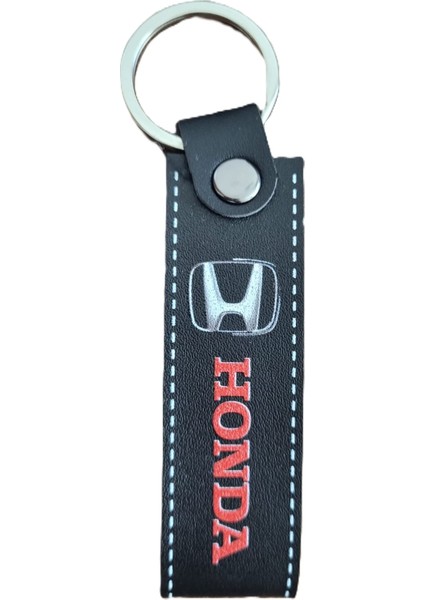 Honda Logolu Siyah Deri Anahtarlık
