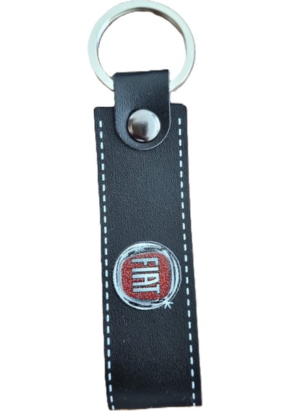 Fiat Logolu Siyah Deri Anahtarlık