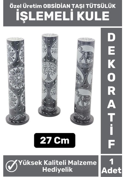 Özel Yüksek Kalite Dekoratif Hediyelik Yoga Chakra Meditasyon Pozitif Enerji Obsidian Taşı Tütsülük