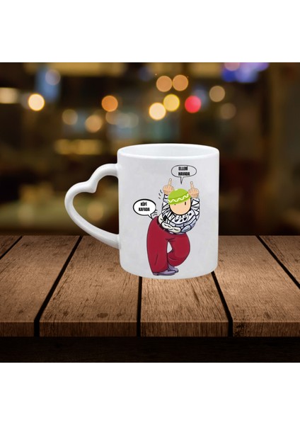 Kalp Saplı Kufi Kafada Bardak