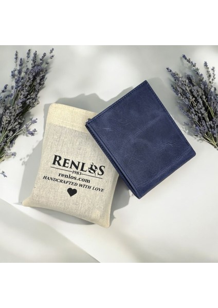 Hakiki Deri Lacivert Erkek Cüzdanı - Çoklu Kart ve Para Bölmesi