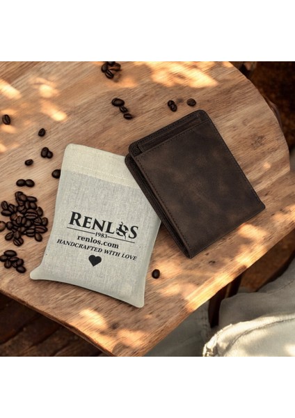 Klasik Kahverengi Deri Cüzdan Kartlıklı