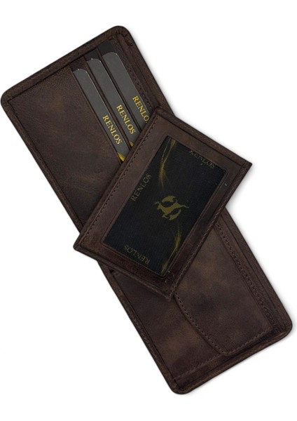 Klasik Kahverengi Deri Cüzdan Kartlıklı fırsatları