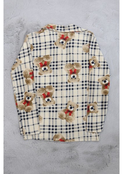 3-7 Yaş Süet Çocuk Pijama Takımı Bej - 19582.1913.
