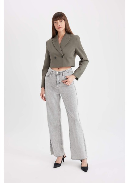 Crop Ceket Yaka Düğmeli Blazer Ceket C6671AX24AU fiyatları